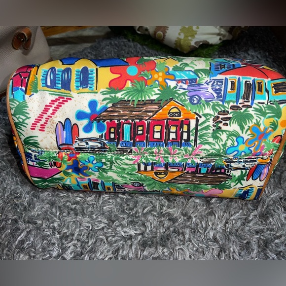 RARE! Dooney & Bourke " Sandbar " Tropical Print Satchel Purse. - Picture 3 of 9